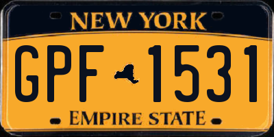 NY license plate GPF1531