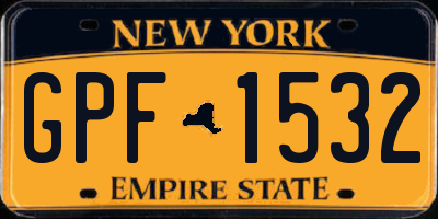 NY license plate GPF1532