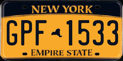 NY license plate GPF1533