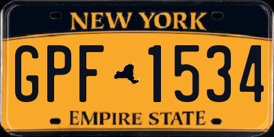 NY license plate GPF1534