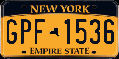 NY license plate GPF1536