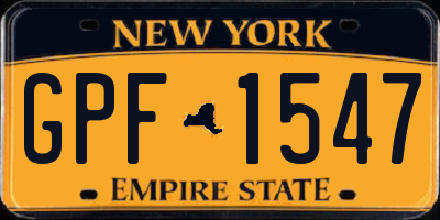 NY license plate GPF1547