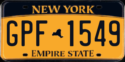 NY license plate GPF1549