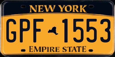 NY license plate GPF1553