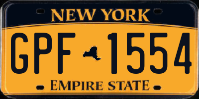 NY license plate GPF1554