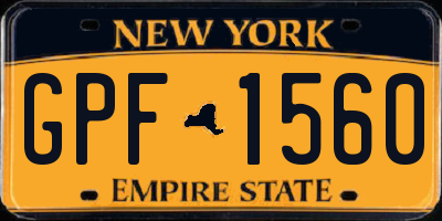 NY license plate GPF1560