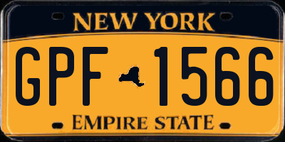NY license plate GPF1566