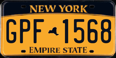 NY license plate GPF1568