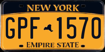 NY license plate GPF1570