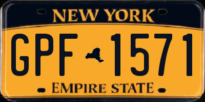 NY license plate GPF1571