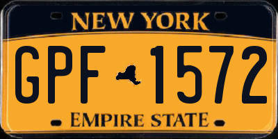 NY license plate GPF1572