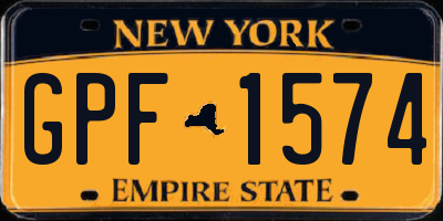 NY license plate GPF1574