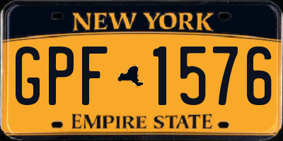 NY license plate GPF1576
