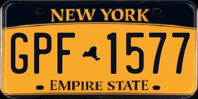 NY license plate GPF1577
