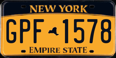 NY license plate GPF1578
