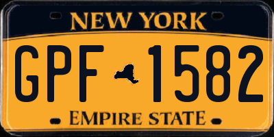 NY license plate GPF1582