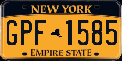 NY license plate GPF1585