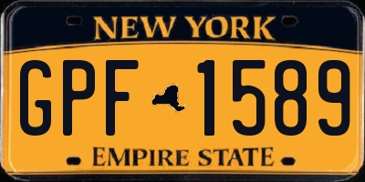 NY license plate GPF1589