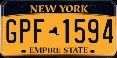 NY license plate GPF1594