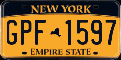 NY license plate GPF1597