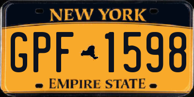 NY license plate GPF1598