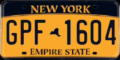 NY license plate GPF1604