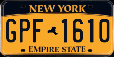 NY license plate GPF1610