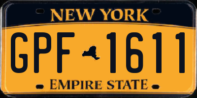 NY license plate GPF1611