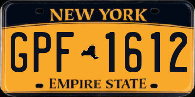 NY license plate GPF1612