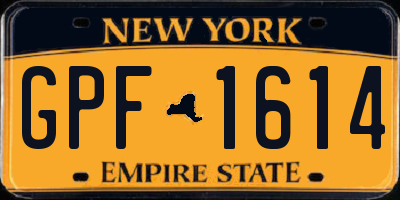 NY license plate GPF1614