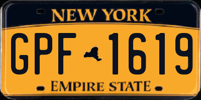 NY license plate GPF1619