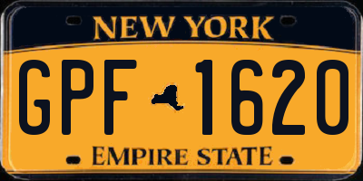 NY license plate GPF1620
