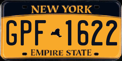 NY license plate GPF1622