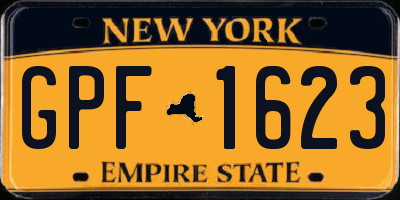 NY license plate GPF1623