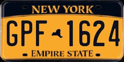 NY license plate GPF1624