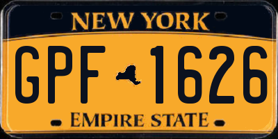 NY license plate GPF1626