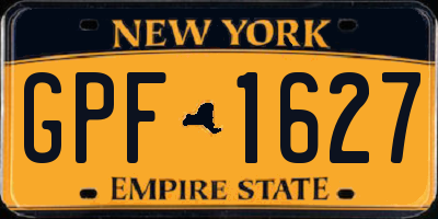 NY license plate GPF1627