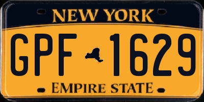 NY license plate GPF1629