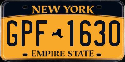 NY license plate GPF1630