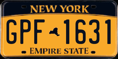 NY license plate GPF1631