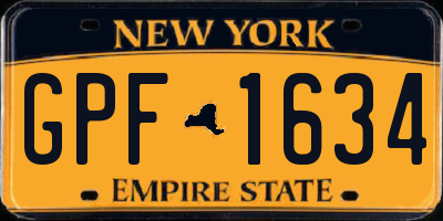 NY license plate GPF1634