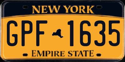 NY license plate GPF1635