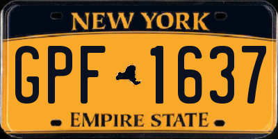 NY license plate GPF1637
