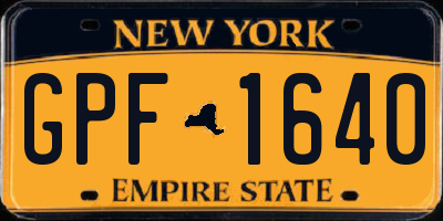 NY license plate GPF1640