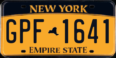 NY license plate GPF1641
