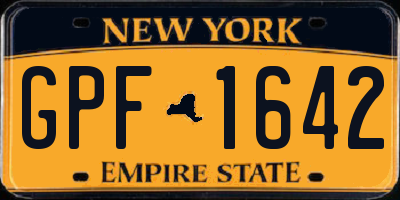 NY license plate GPF1642