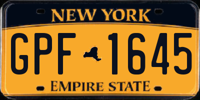 NY license plate GPF1645