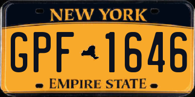 NY license plate GPF1646