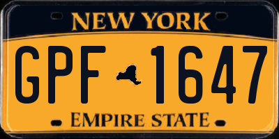 NY license plate GPF1647