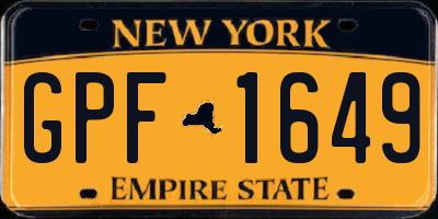 NY license plate GPF1649